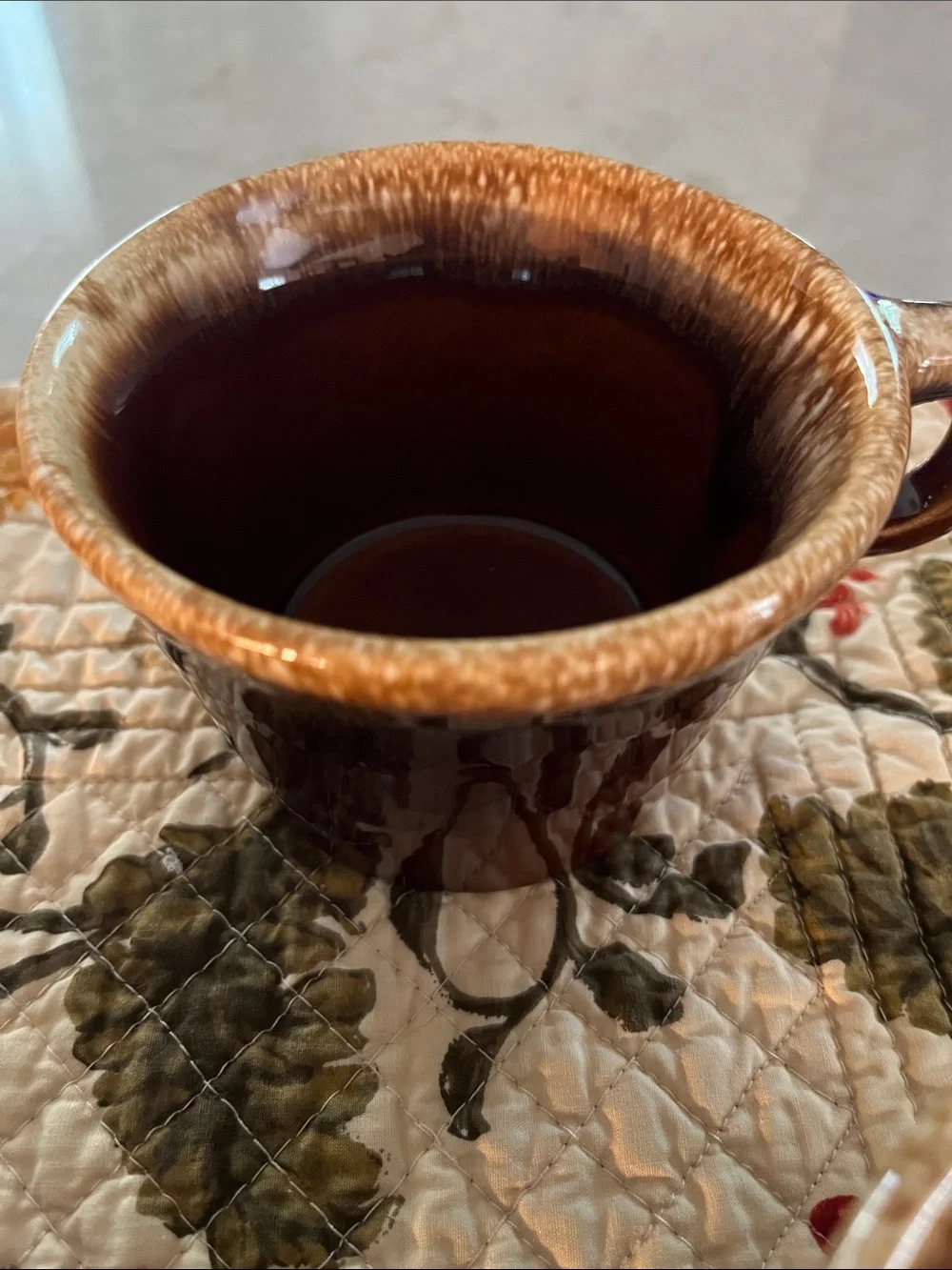 Set 4 Vintage Hull Crestone Oven Proof Brown Drip Glaze Pottery Coffee Tea Mugs